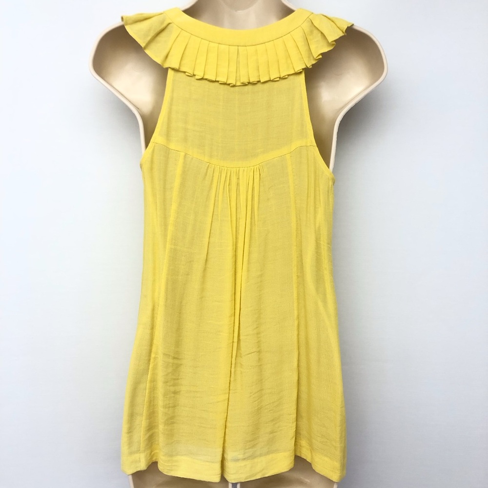 Sine Yellow Ruffle Racerback Top - Picture 8 of 16